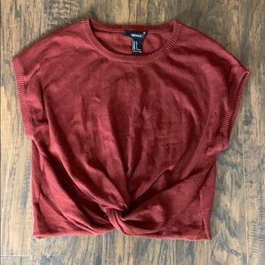 Forever 21 rust short sleeve sweater crop top